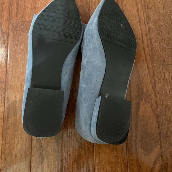 She&In dusty blue suede low heeled flats with bow detail. - Picture 4 of 6